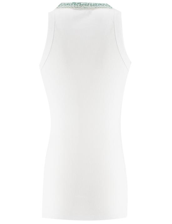 25SS 파비아나 필리피 민소매 티셔츠 JED275F604L454 VR2 BIANCO OTTICO VERDE AQUA - FABIANA FILIPPI