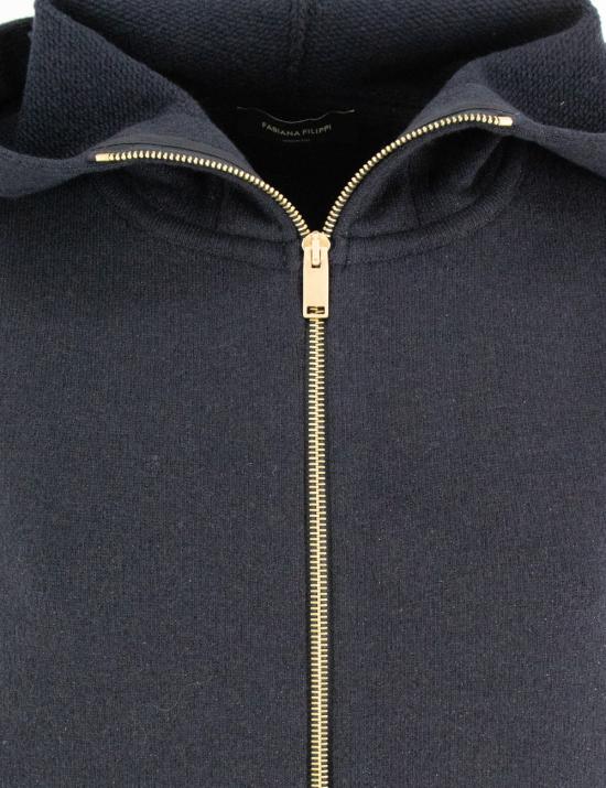 25FW 파비아나 필리피 후드 티셔츠 MAD214F375I959 5131 BLU INCHIOSTRO - FABIANA FILIPPI