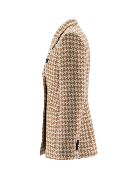  키톤 코트 D27514K0501B03 PIED DE POULE BIANCO BEIGE - KITON