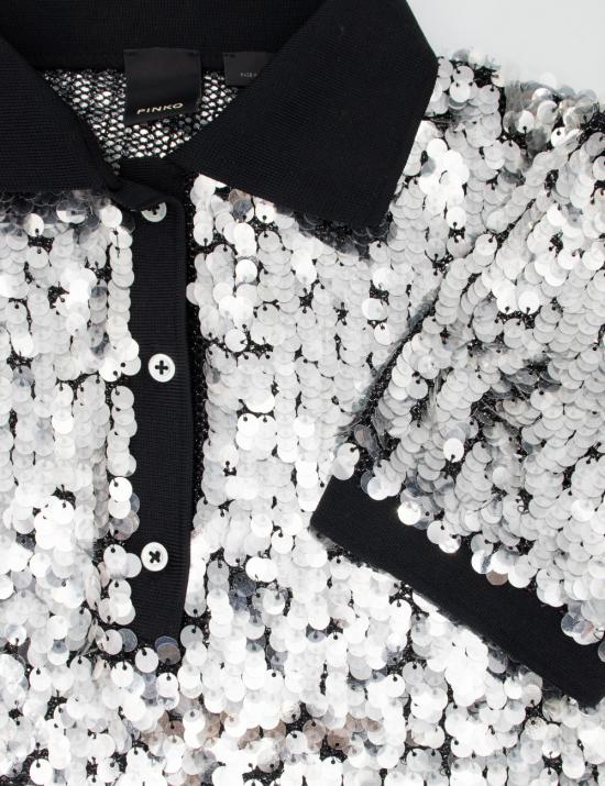 25FW 핑코 폴로 티셔츠 104195 A25D Z7Z NERO TRASPARENTE - PINKO