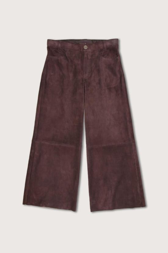  STOULS 크롭 팬츠 스툴스 릴루 스트레이트 레그 스웨이드 팬츠 캐스터