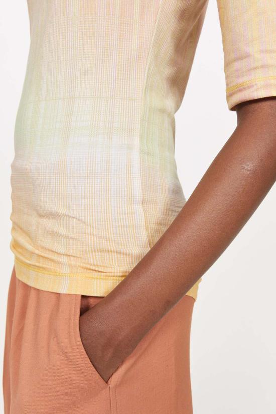  로데브예 반팔 티셔츠 Rodebjer Lancelot 선셋 탑 메리골드 - RODEBJER