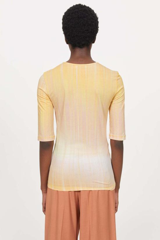  로데브예 반팔 티셔츠 Rodebjer Lancelot 선셋 탑 메리골드 - RODEBJER