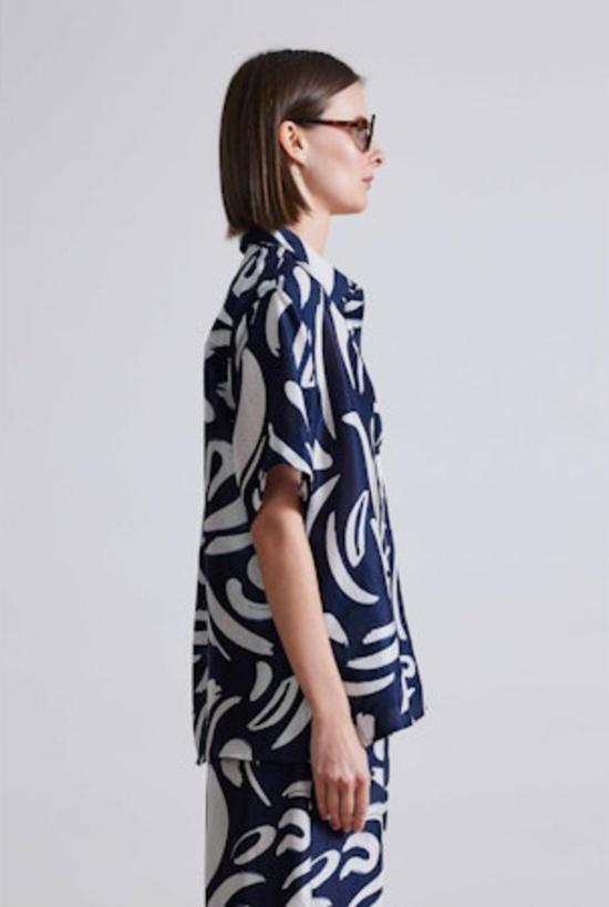  어피스 어파트 반팔 티셔츠 Apiece Apart Albers 버튼 다운 - APIECE APART