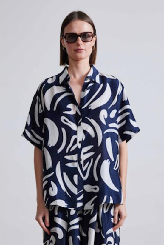  어피스 어파트 반팔 티셔츠 Apiece Apart Albers 버튼 다운 - APIECE APART