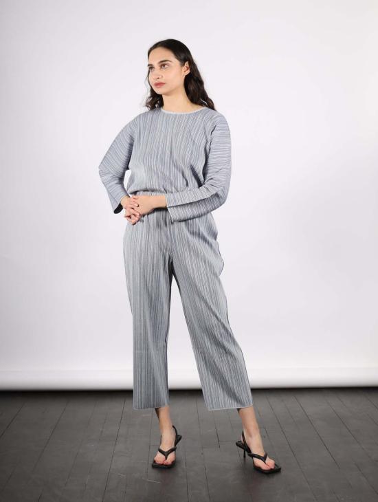  이세이 미야케 팬츠 의 플리츠 플리즈 A Poc 쉘 바텀 블루 - ISSEY MIYAKE