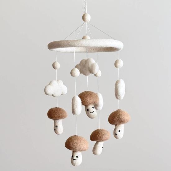  [키즈] Deer Harbour Design 가상놀이 디어 하버 디자인 펠트 베이비 모바일 스마일리 버섯