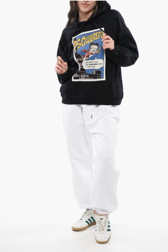  디스퀘어드2 후드 티셔츠 S75GU0522 S25551 900 Black - DSQUARED2