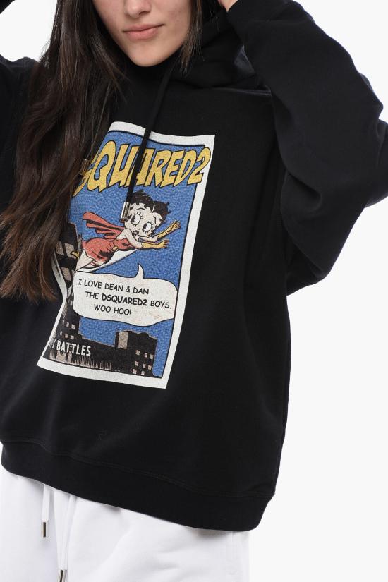  디스퀘어드2 후드 티셔츠 S75GU0522 S25551 900 Black - DSQUARED2