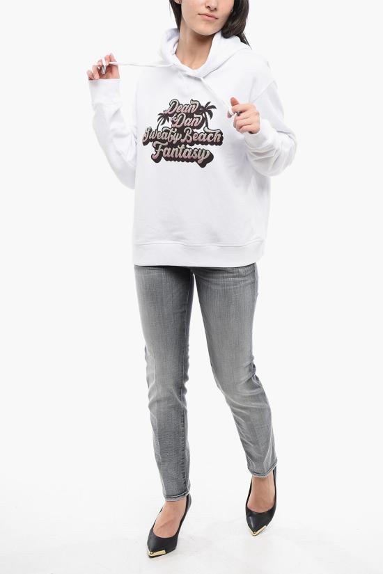  디스퀘어드2 후드 티셔츠 S72GU0448 S25551 100 White - DSQUARED2