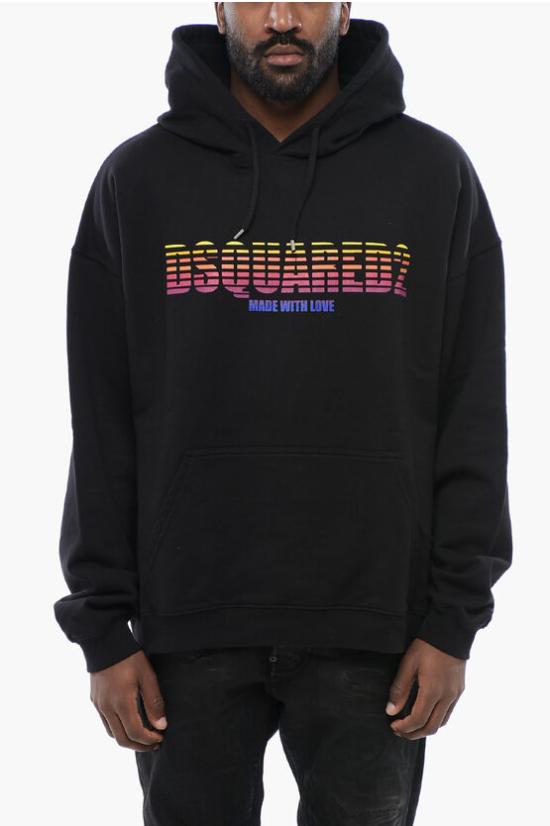  디스퀘어드2 후드 티셔츠 S71GU0655 S25551 900 Black