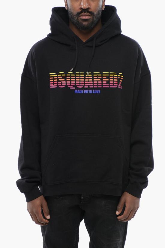  디스퀘어드2 후드 티셔츠 S71GU0655 S25551 900 Black