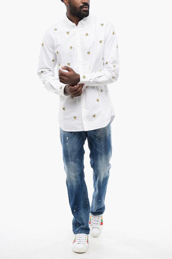  디스퀘어드2 긴팔 셔츠 S71DM0694 S52493 100 White - DSQUARED2