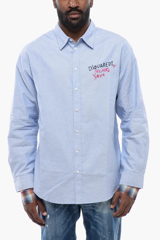  디스퀘어드2 긴팔 셔츠 S74DM0791 S47420 482 Light blue