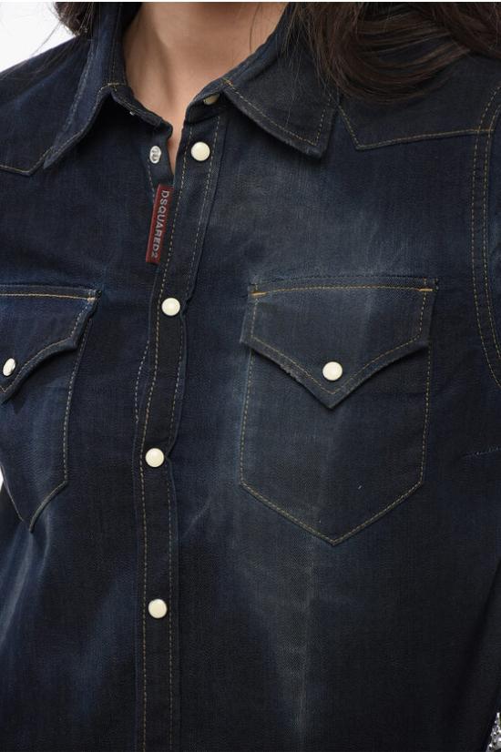  디스퀘어드2 데님 셔츠 S80DL0022 S30341 470 Blue - DSQUARED2