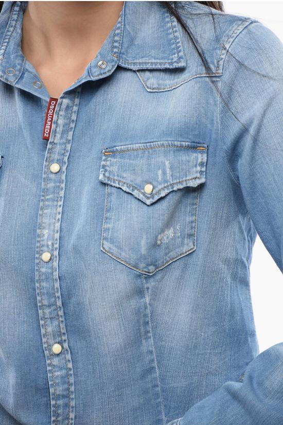  디스퀘어드2 데님 셔츠 S75DL0867 S30341 470 Light blue - DSQUARED2