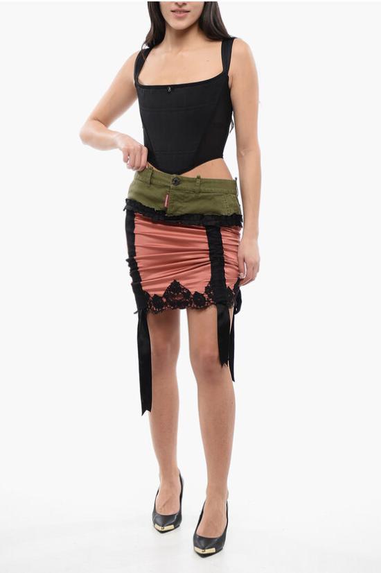  디스퀘어드2 숏 스커트 S72MA0961 S39021 693 Rosa Verde Militare - DSQUARED2