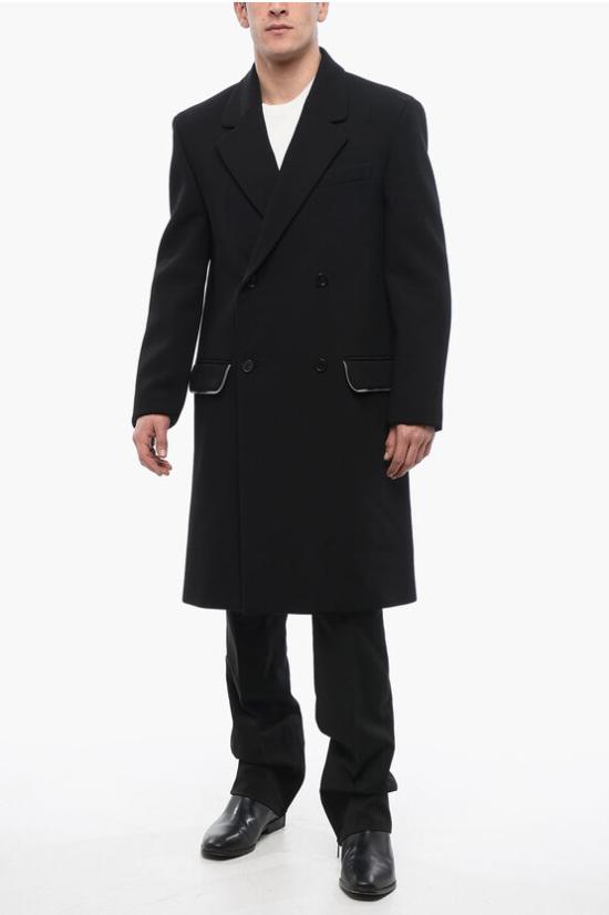  오프화이트 코트 OMER082F23 FAB001 1010 Black - OFF WHITE