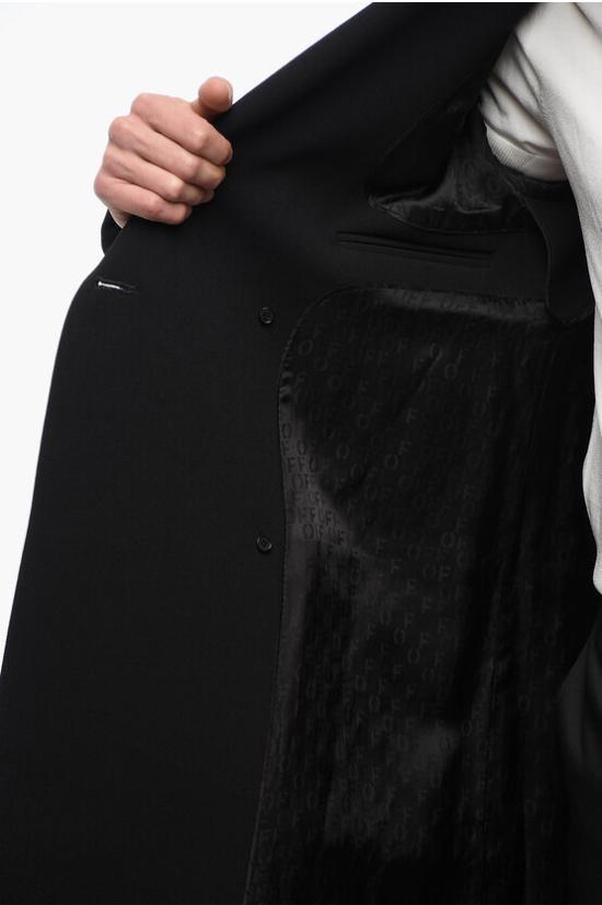  오프화이트 코트 OMER082F23 FAB001 1010 Black - OFF WHITE