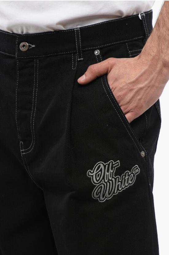  오프화이트 데님 숏팬츠 OMYC021S24DEN0031203 Black - OFF WHITE