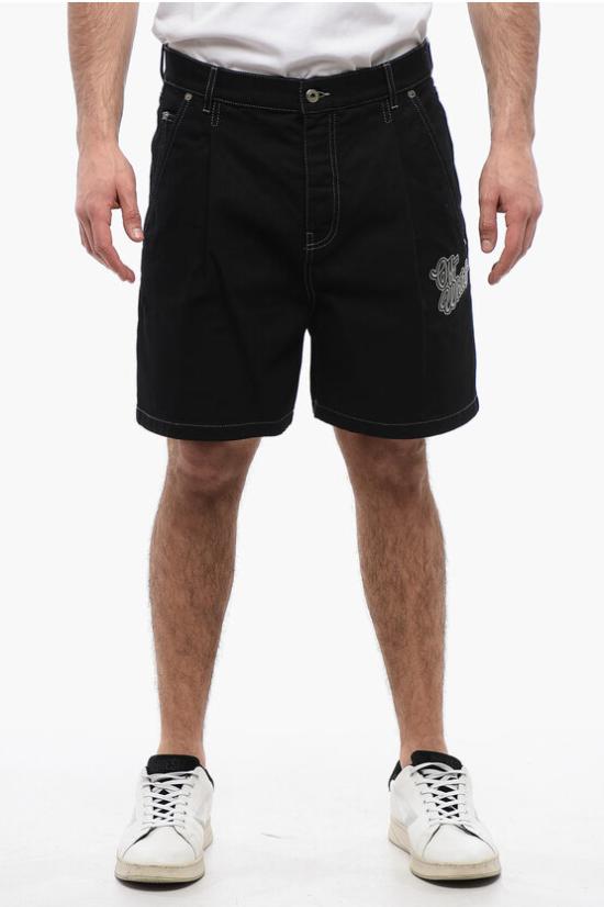  오프화이트 데님 숏팬츠 OMYC021S24DEN0031203 Black