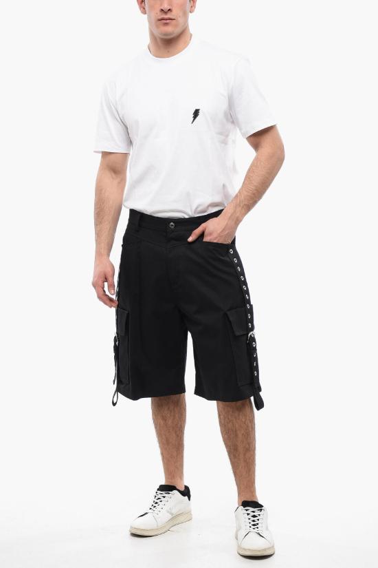  오프화이트 숏팬츠 OMCB093S24FAB0011000 Black - OFF WHITE