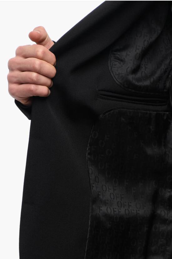  오프화이트 수트 자켓 OMEN093S24FAB0011010 Black - OFF WHITE