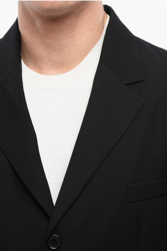  오프화이트 수트 자켓 OMEN093S24FAB0011010 Black - OFF WHITE