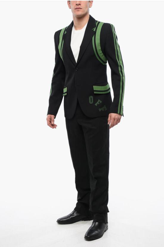  오프화이트 수트 자켓 OMEN094S24FAB0011057 Black - OFF WHITE