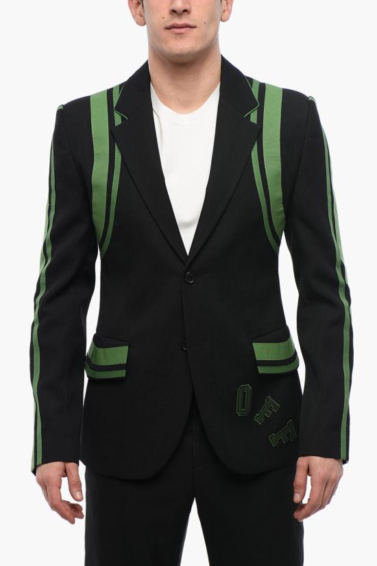  오프화이트 수트 자켓 OMEN094S24FAB0011057 Black