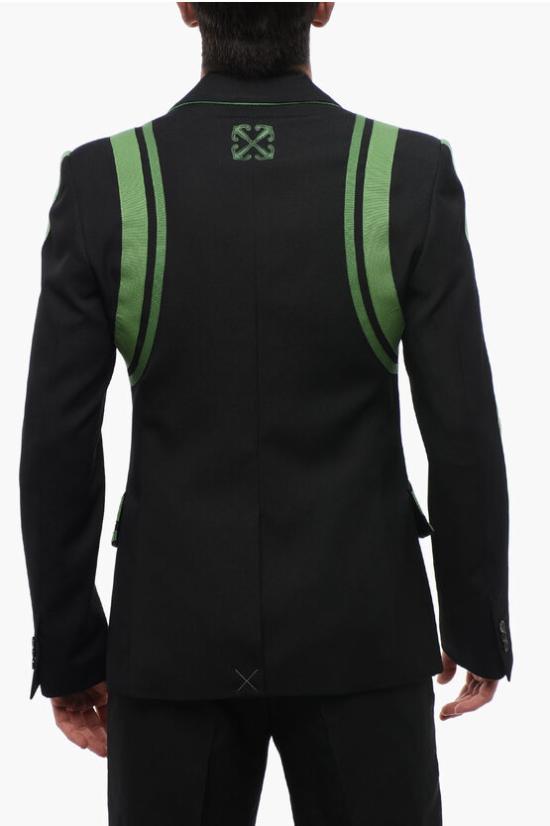  오프화이트 수트 자켓 OMEN094S24FAB0011057 Black - OFF WHITE