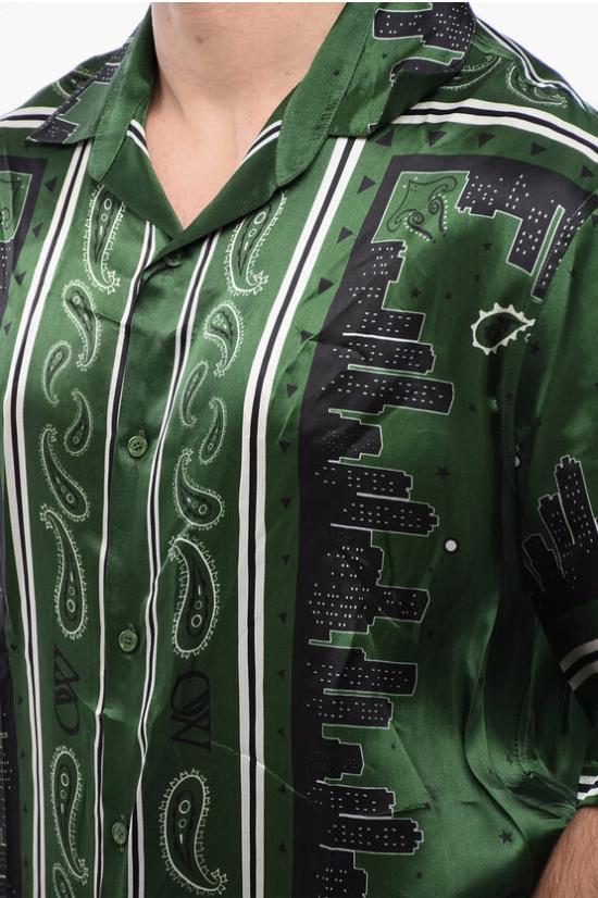  오프화이트 반팔 셔츠 OMGG013S24FAB0035757 Green - OFF WHITE