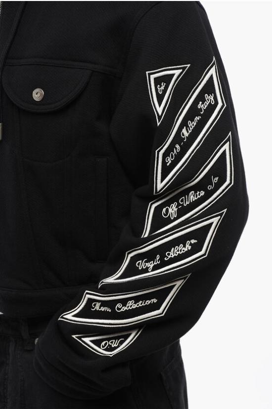  오프화이트 후드 티셔츠 OMEV014S24FLE0011001 Black - OFF WHITE