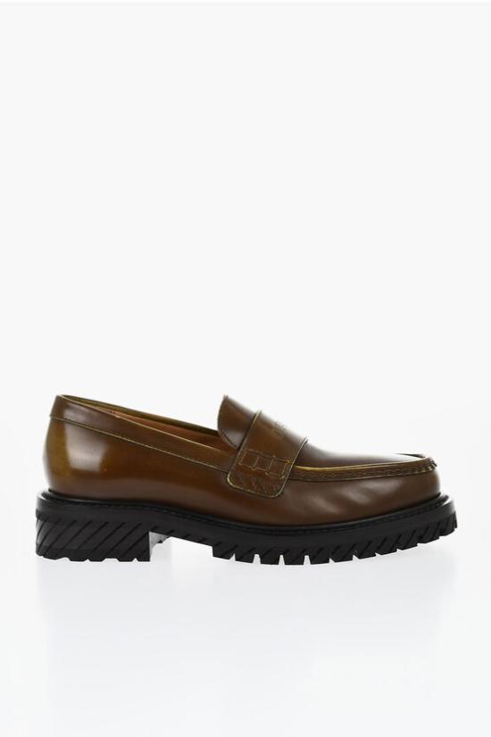  오프화이트 로퍼 OWIG004S24LEA0026059 Brown - OFF WHITE