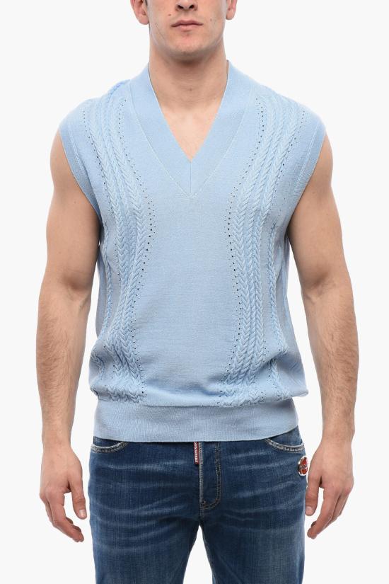  빅터앤롤프 니트 베스트 MK065 31 19323 Light blue