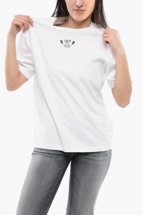  오프화이트 반팔 티셔츠 OWAA089S24JER0020101 White