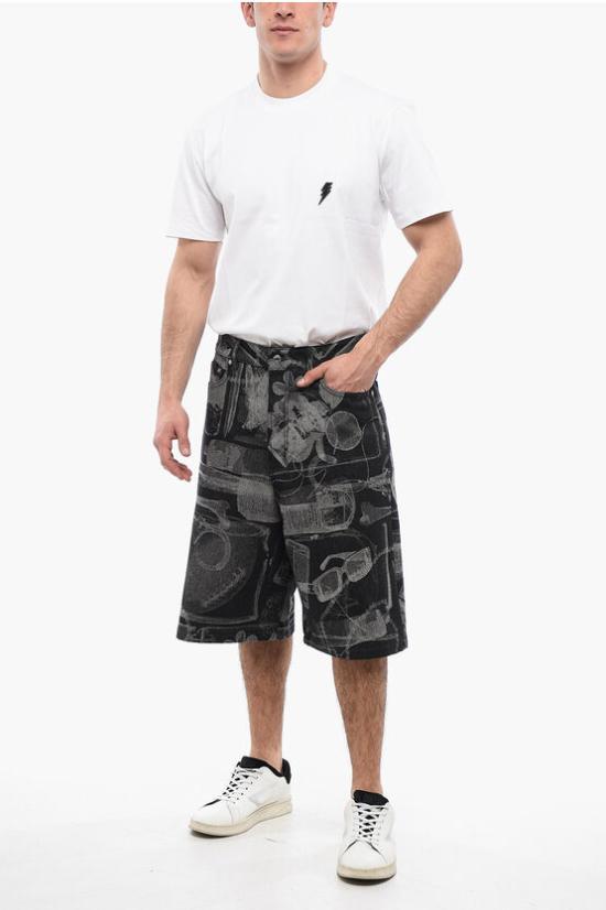  오프화이트 데님 숏팬츠 OMYC020S24DEN0021400 Gray - OFF WHITE