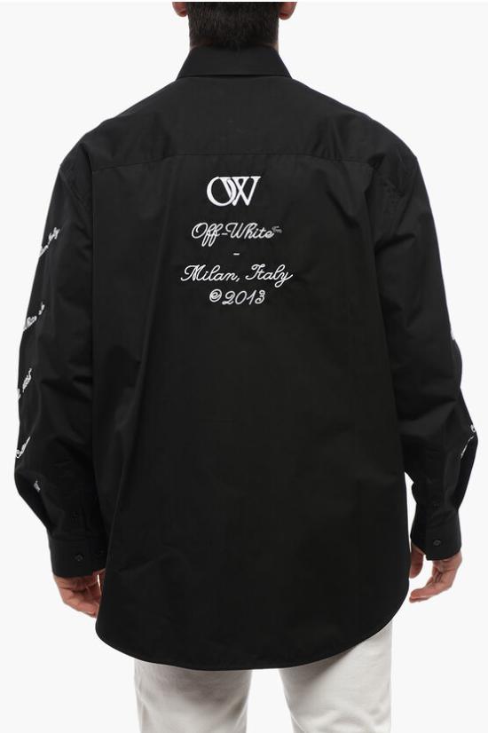  오프화이트 긴팔 셔츠 OMGE004S24FAB0021001 Black - OFF WHITE