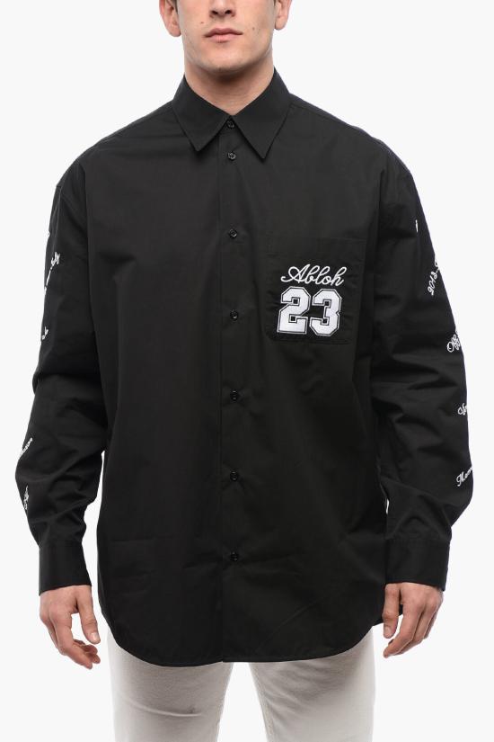  오프화이트 긴팔 셔츠 OMGE004S24FAB0021001 Black