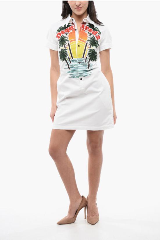  디스퀘어드2 숏 원피스 S72CV0510 S39021 100 White