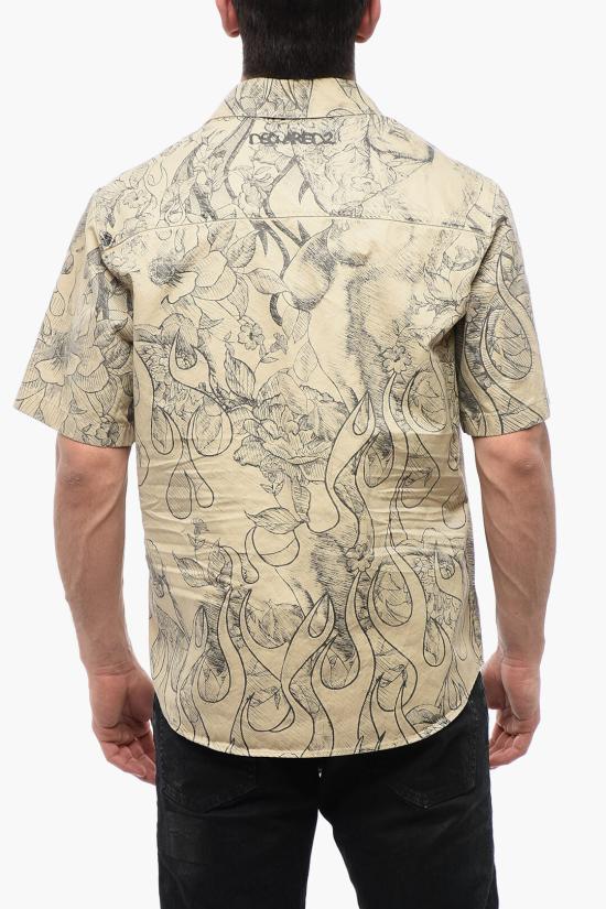  디스퀘어드2 반팔 셔츠 S71DM0546 S41794 115 Beige - DSQUARED2