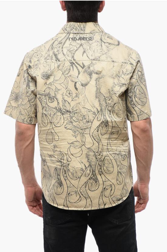  디스퀘어드2 반팔 셔츠 S71DM0546 S41794 115 Beige - DSQUARED2