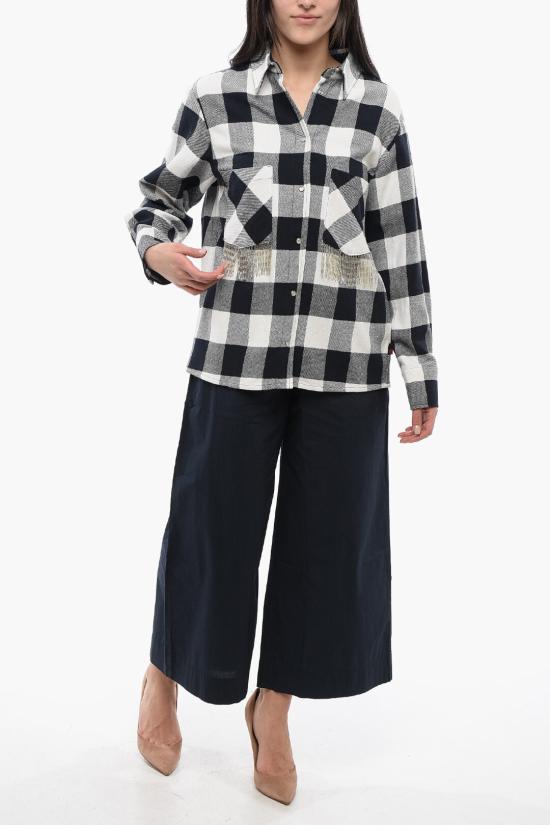  울리치 블라우스 CFWWOS0015FRUT2100 3982 Black White - WOOLRICH
