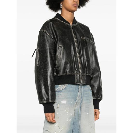 25SS 아크네 스튜디오 가죽 자켓 A70171 VIBLK BLACK - ACNE STUDIOS