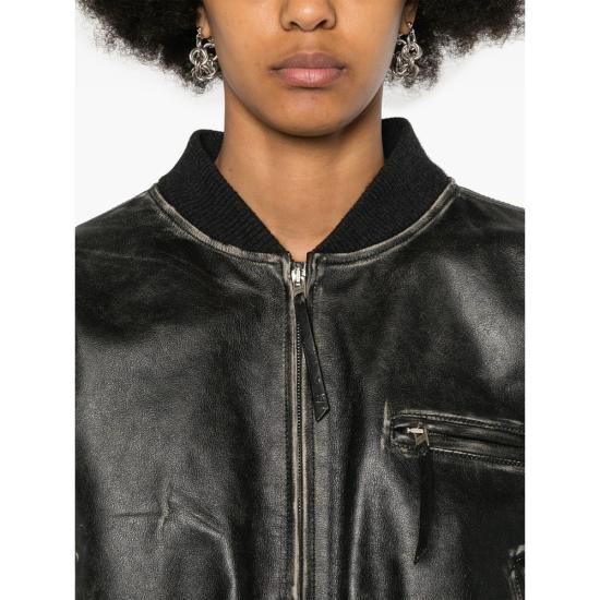 25SS 아크네 스튜디오 가죽 자켓 A70171 VIBLK BLACK - ACNE STUDIOS