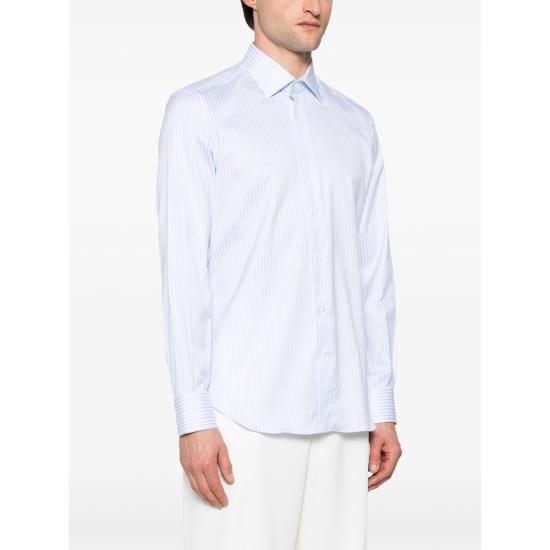 25SS 마짜렐리 긴팔 셔츠 B145 14 4013 BLUE WHITE - MAZZARELLI