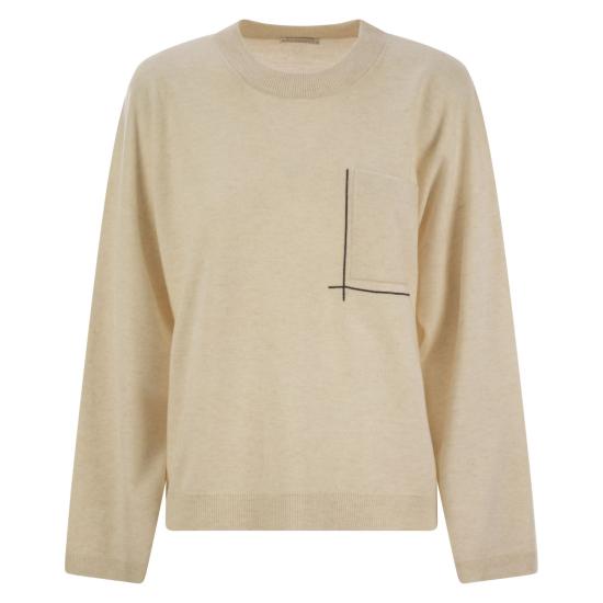 25SS 브루넬로 쿠치넬리 스웨터 M16244700 CREAM