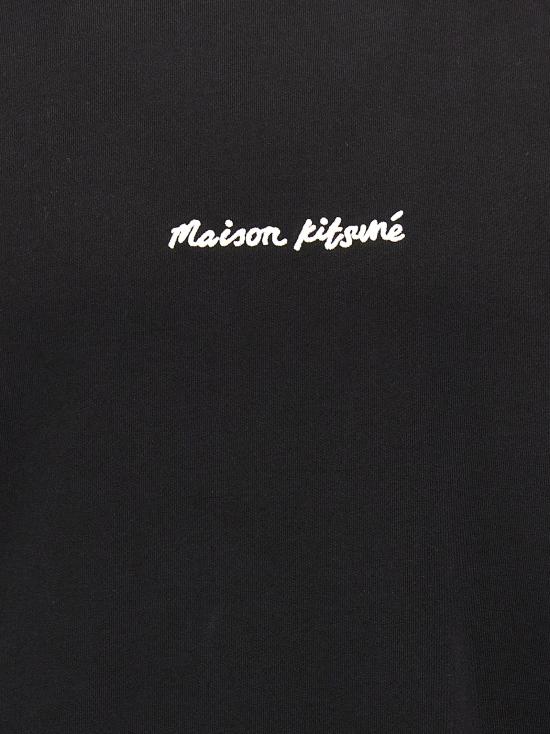 25SS 메종키츠네 자수 오버사이즈 래글런 스웨트셔츠  OM00309KM0001P199 Black - MAISON KITSUNE