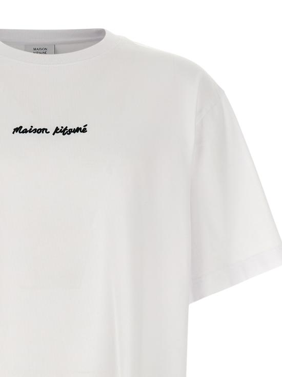 25SS 메종키츠네 자수 오버사이즈 티셔츠 OM00122KJ0119P100 White - MAISON KITSUNE