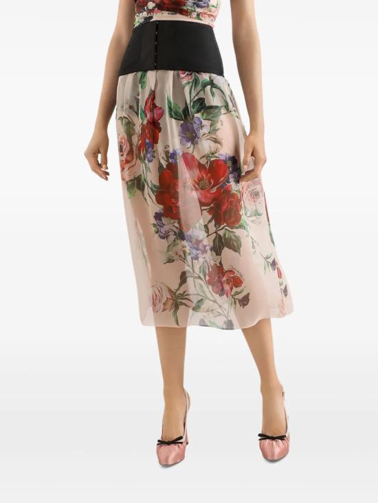 25SS 돌체앤가바나 롱 스커트 F4BBOTIS1Y7 H25PR B FIORI ANTICHI FNUD - DOLCE & GABBANA